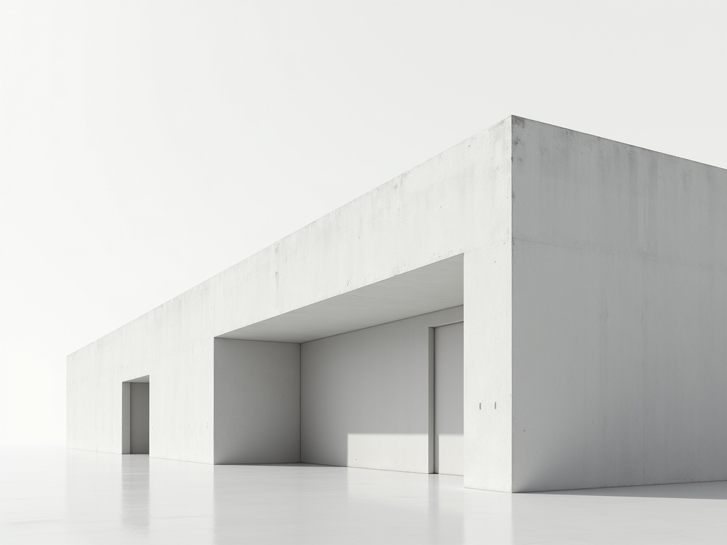 Ein minimalistisches Architekturfoto mit klaren Linien eines Gebäudes