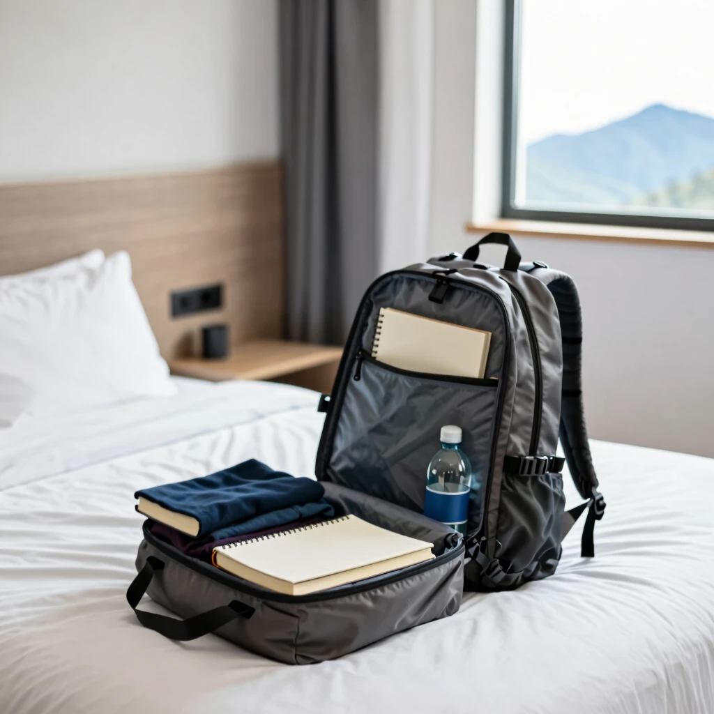 Rucksack mit Essentials für extrem Minimalismus