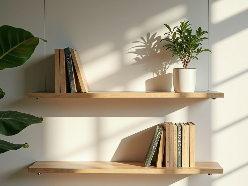 Environmentally conscious bookshelf with a small selection of books.