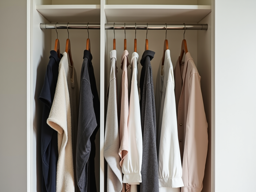 Minimalistischer Kleiderschrank mit wenigen Kleidungsstücken