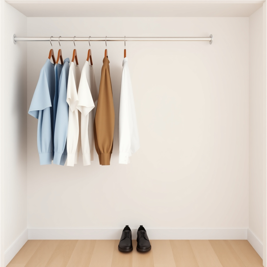 Ein minimalistischer Kleiderschrank mit wenigen Essentials