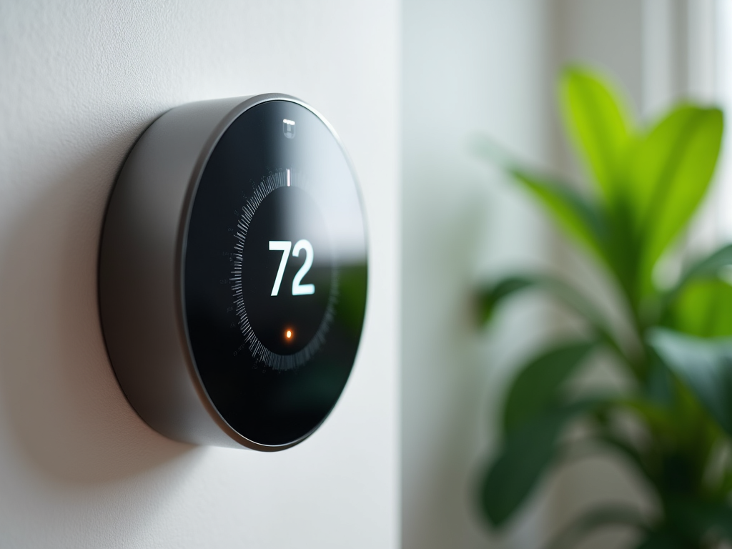 Intelligenter Thermostat an der Wand
