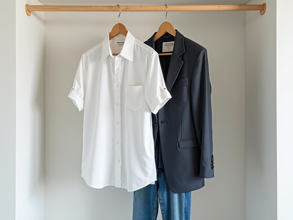 Ein minimalistischer Kleiderschrank mit wenigen, vielseitigen Kleidungsstücken