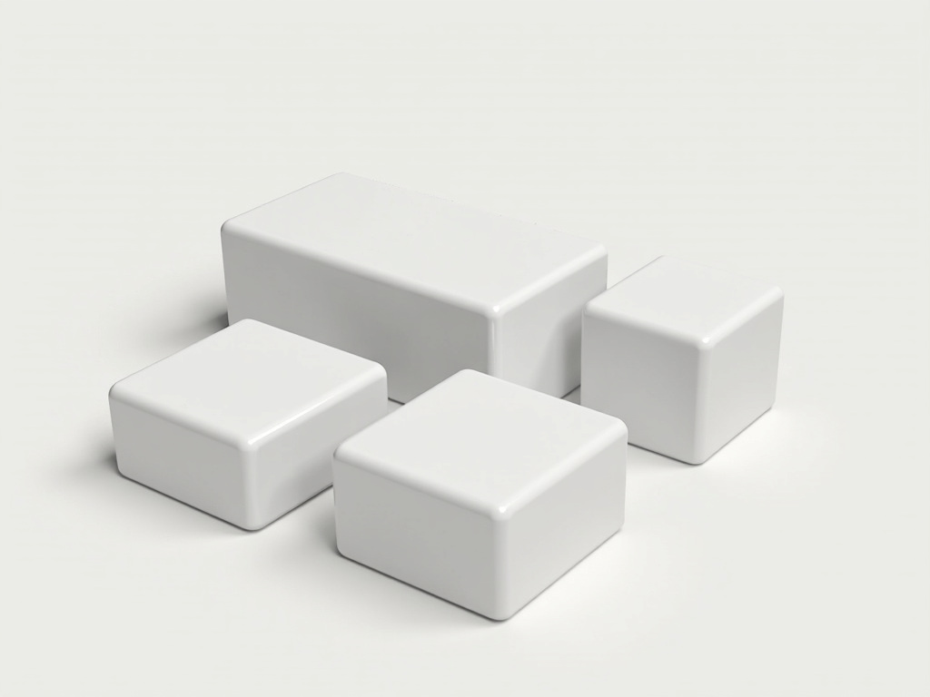 Illustration eines minimalistischen 3D-Modells, das in Blender mit einfachen geometrischen Formen und klaren Linien erstellt wurde.