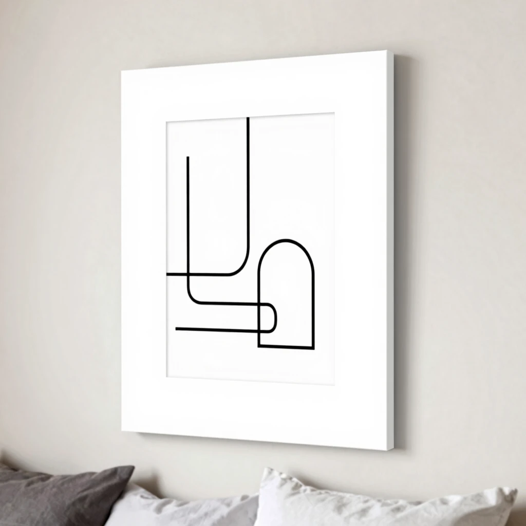 Minimalistisches Wandbild mit geometrischen Linien