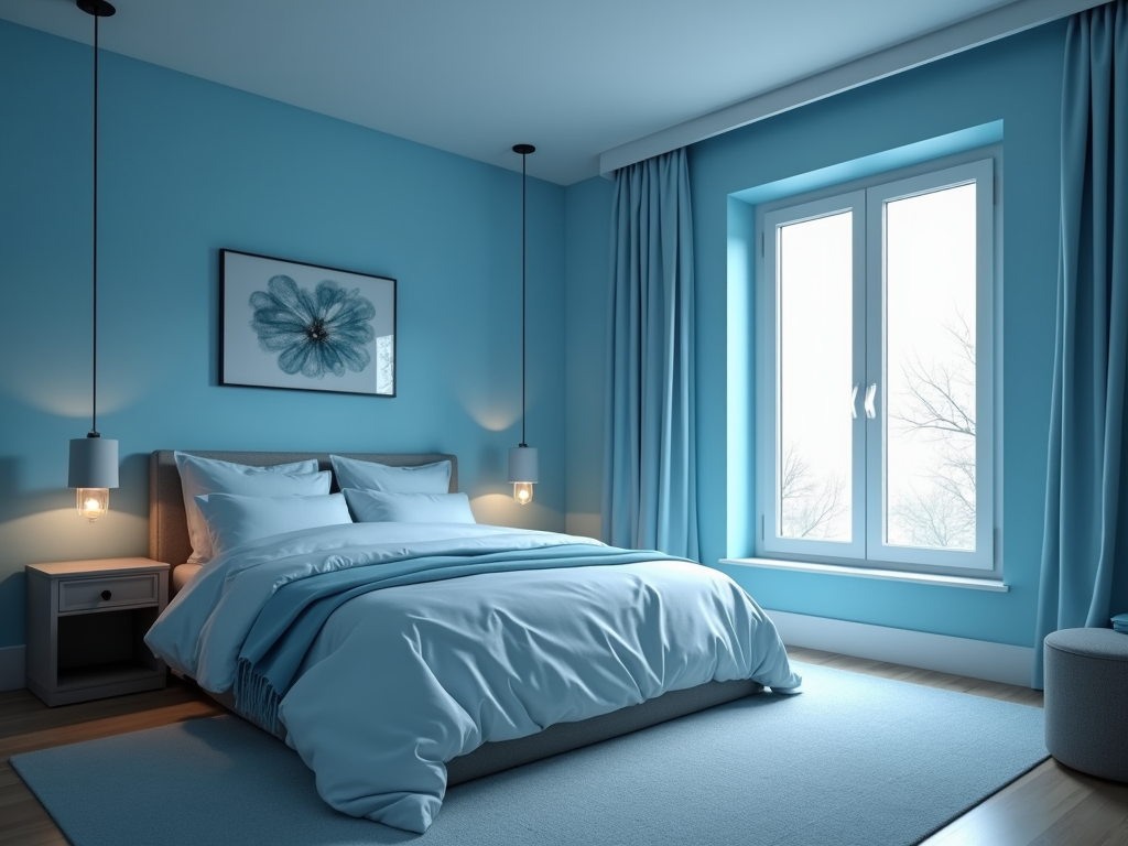 Blaues Schlafzimmer für mehr Ruhe
