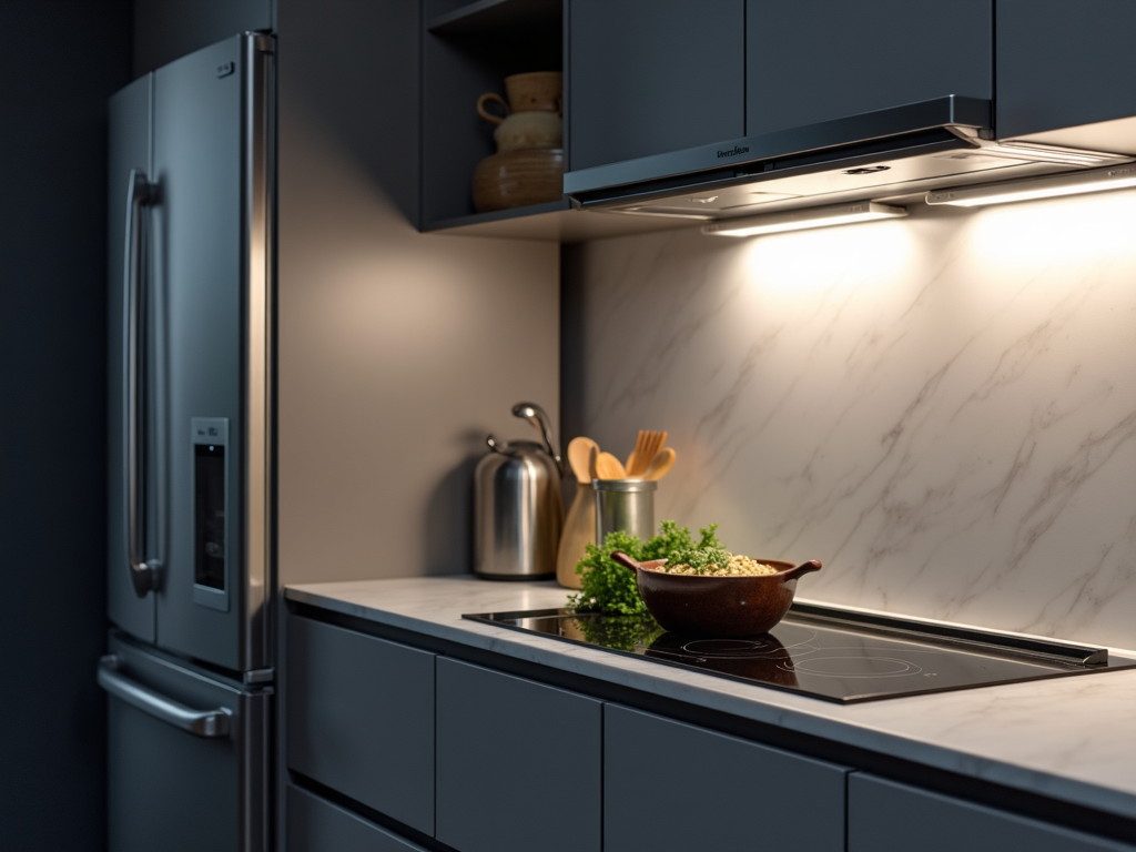 Moderne Küche mit energiesparenden Geräten
