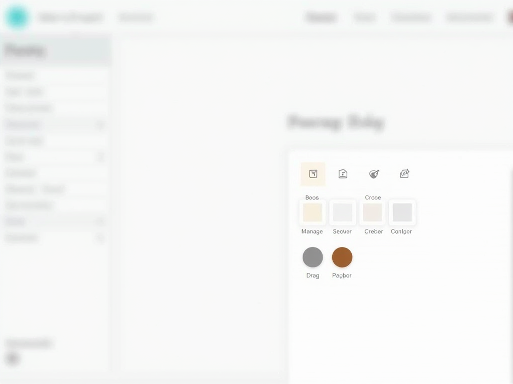 Screenshot der Canva-Oberfläche mit einem minimalistischen Posterdesign in Arbeit, das die Drag-and-Drop-Funktion und die Farbpalettenauswahl zeigt.