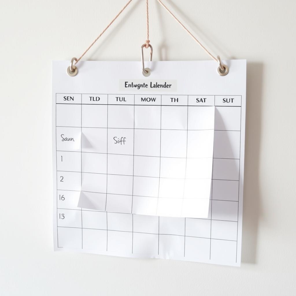 Kalender mit geplanten Entrümpelungstagen für langfristige Ordnung.