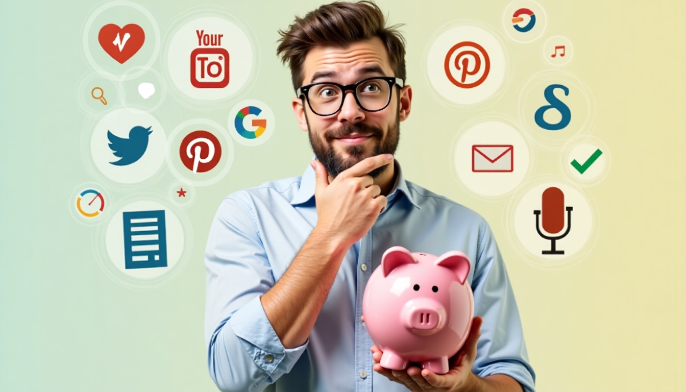 Kleinunternehmer plant Marketingstrategien mit kleinem Budget