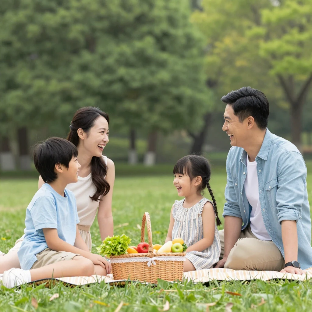 Familie bei einem Picknick im Park