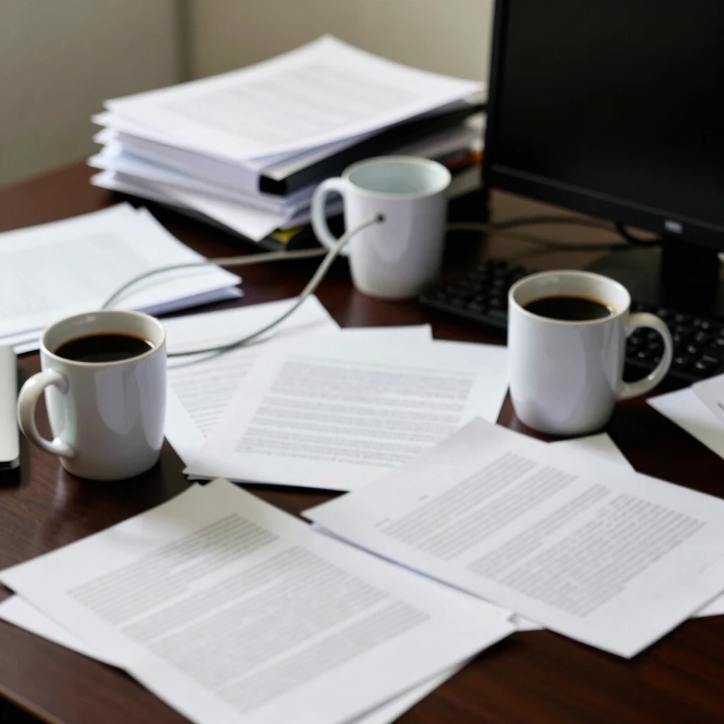 Chaotisches Büro vor der Minimalismus-Umstellung