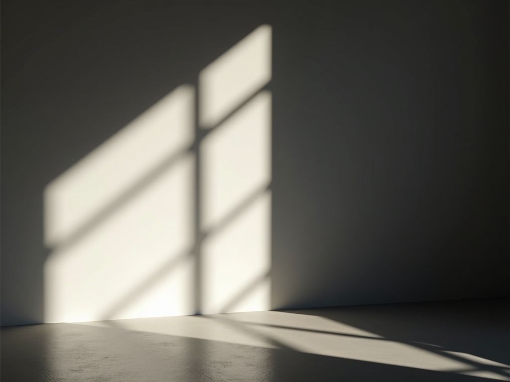 Minimalistisches Kunstwerk, das Licht und Schatten betont