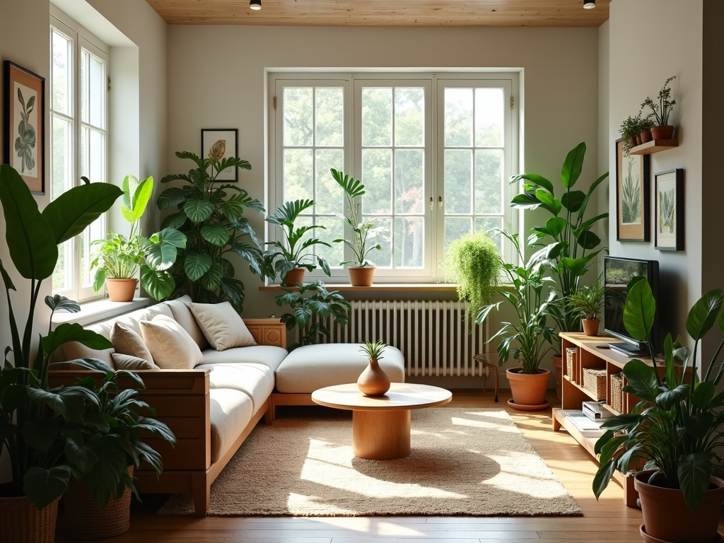 Wohnzimmer mit Pflanzen