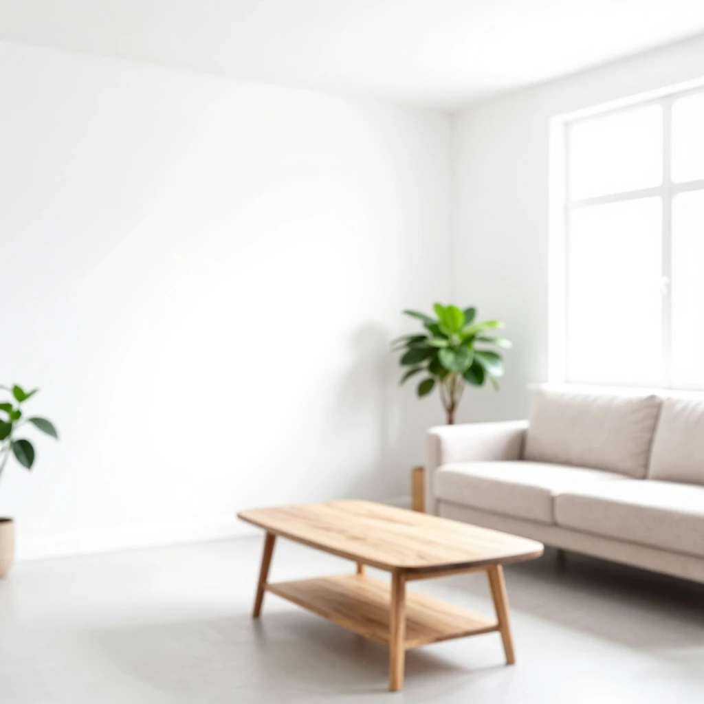Minimalistisches Wohnzimmer mit klaren Linien und natürlichem Licht