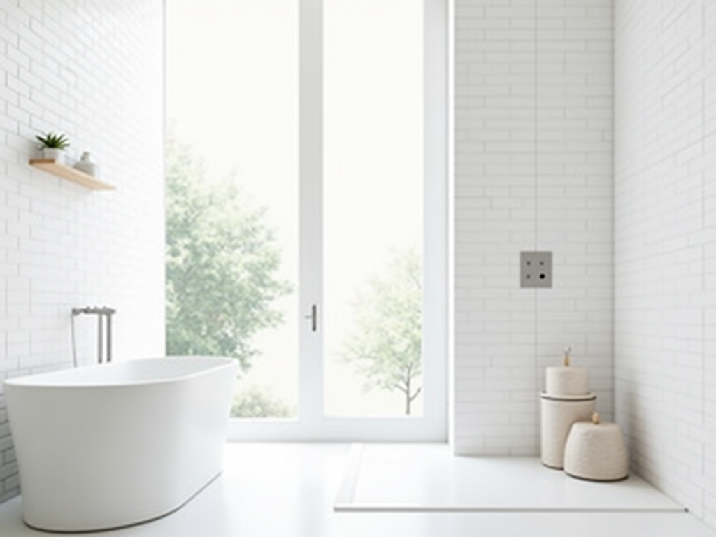 Minimalistisches Badezimmer mit klaren Linien und neutralen Farben