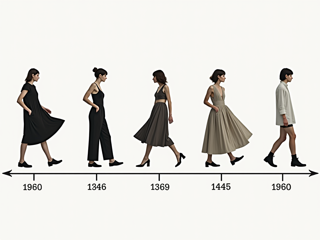 Zeitlinie der minimalistischen Mode von den 1960er Jahren bis heute