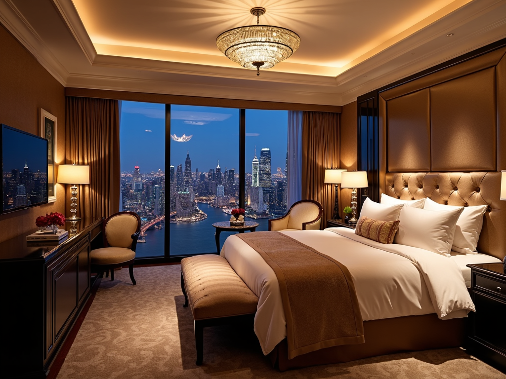 Luxuriöse Hotelsuite mit Stadtblick