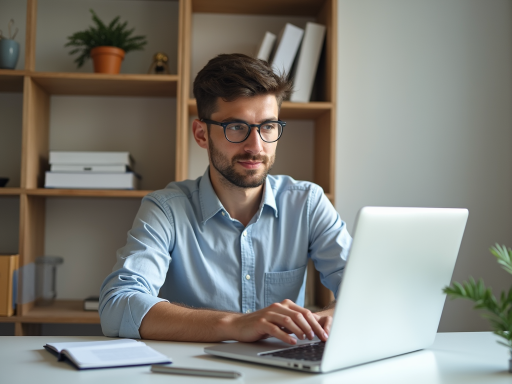 Ein ordentlicher Arbeitsplatz mit minimalistischer Einrichtung