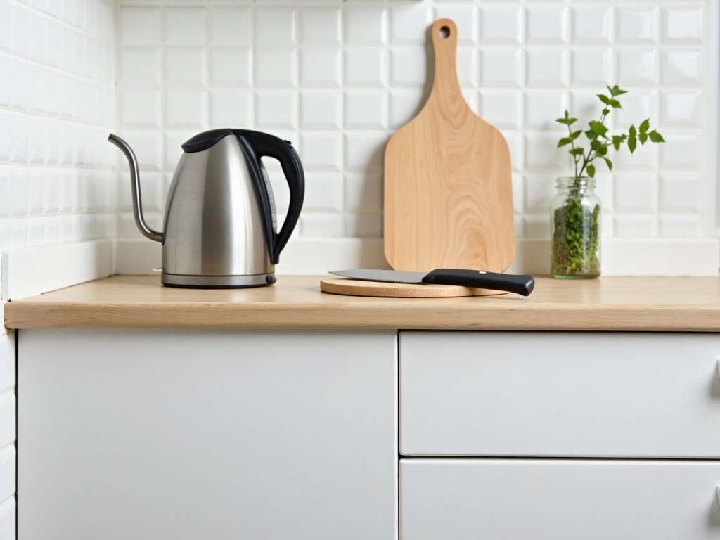 Eine aufgeräumte Küche mit minimalistischem Design