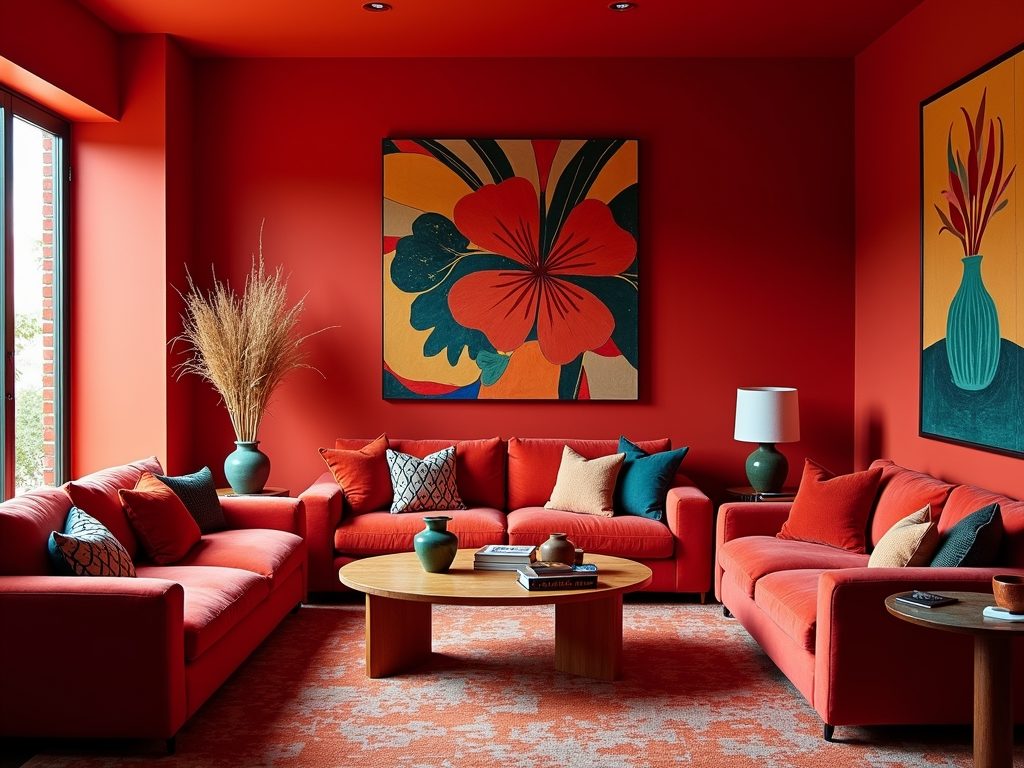 Rotes Wohnzimmer für mehr Energie