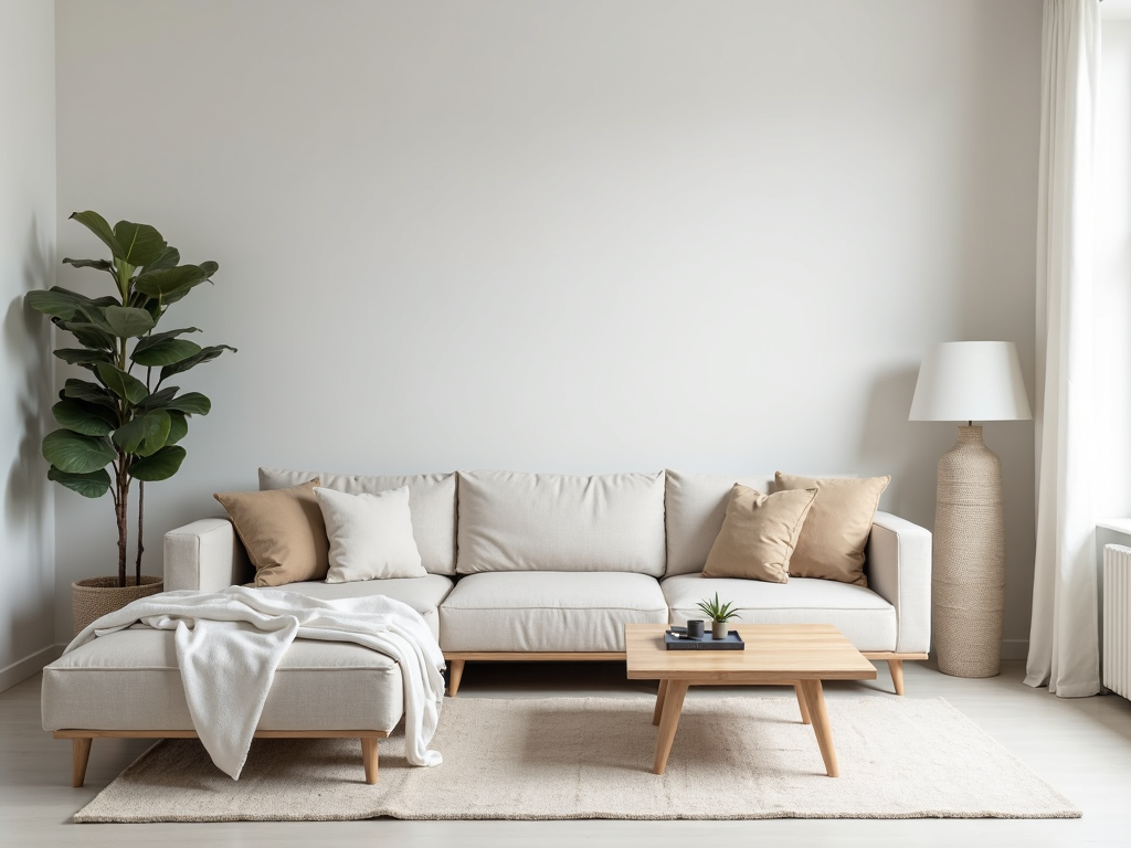 Ein minimalistisches Wohnzimmer
