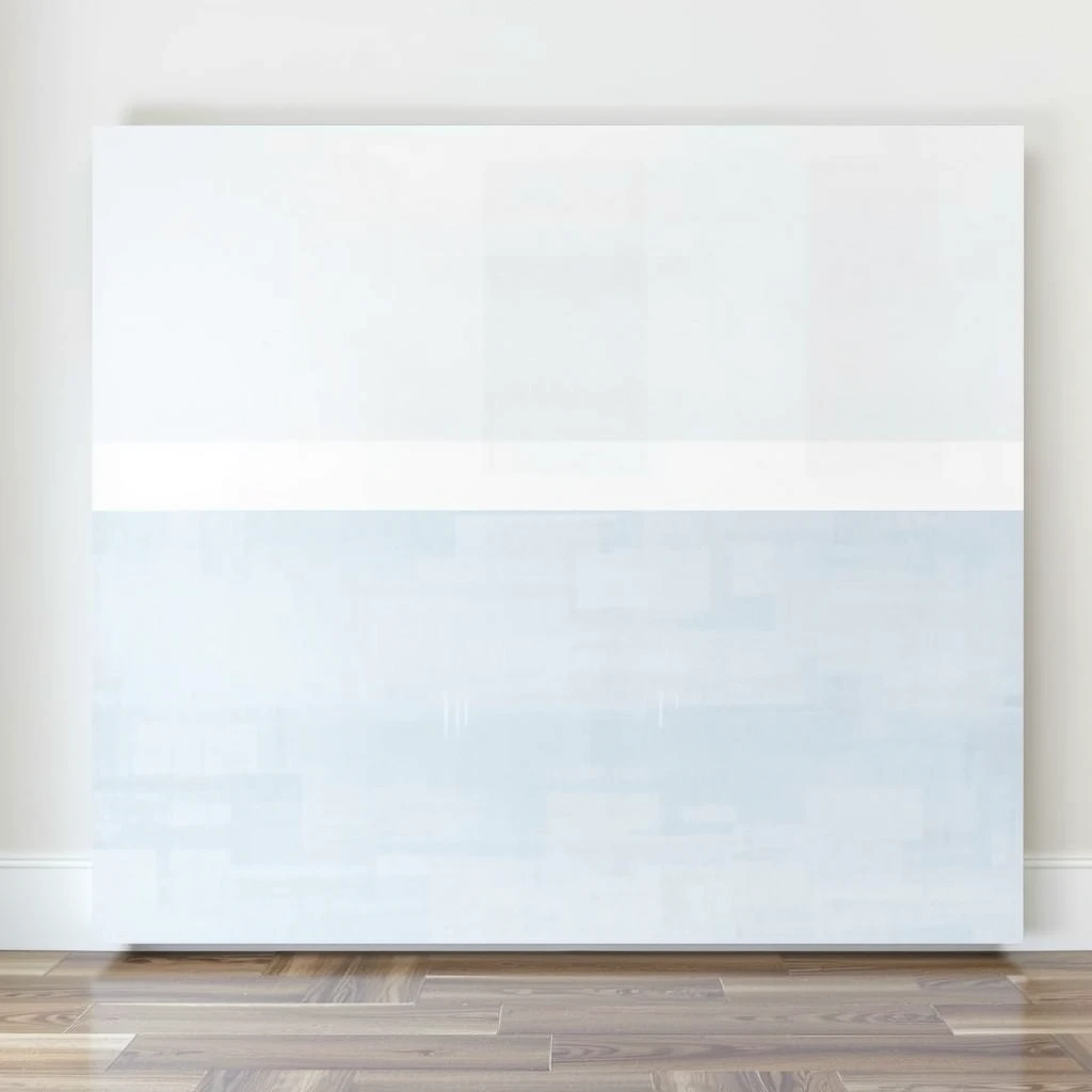 Gemälde von Agnes Martin mit feinen horizontalen Linien