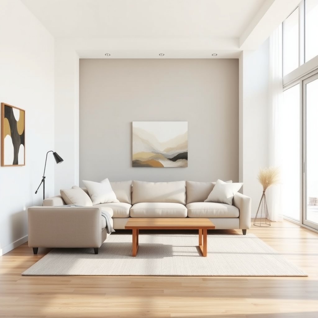 Minimalistisches Wohnzimmer nach dem Entrümpeln