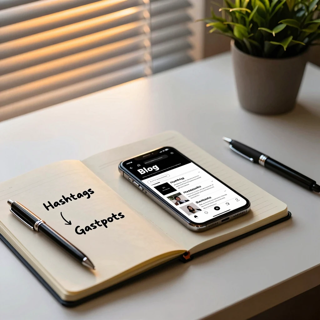 Minimalistisches Setup für Blog-Marketing mit Smartphone