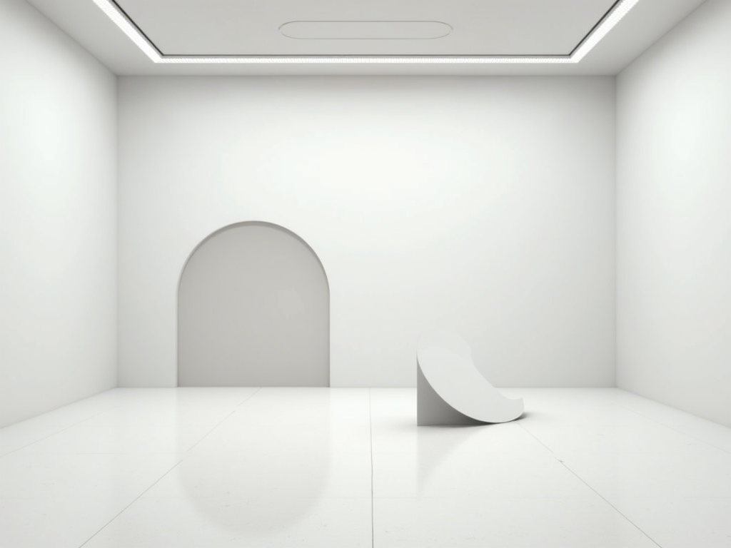 Minimalistische Kunstinstallation mit geometrischen Formen