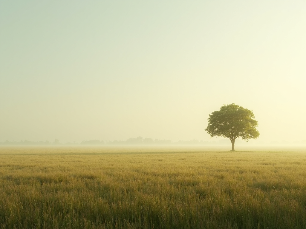Ein einsamer Baum in einer weiten Landschaft