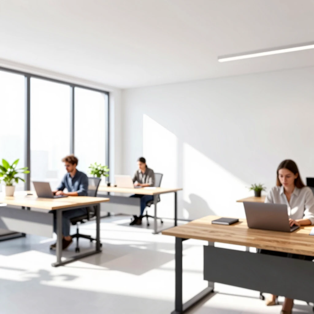 Modernes minimalistisches Büro mit Team