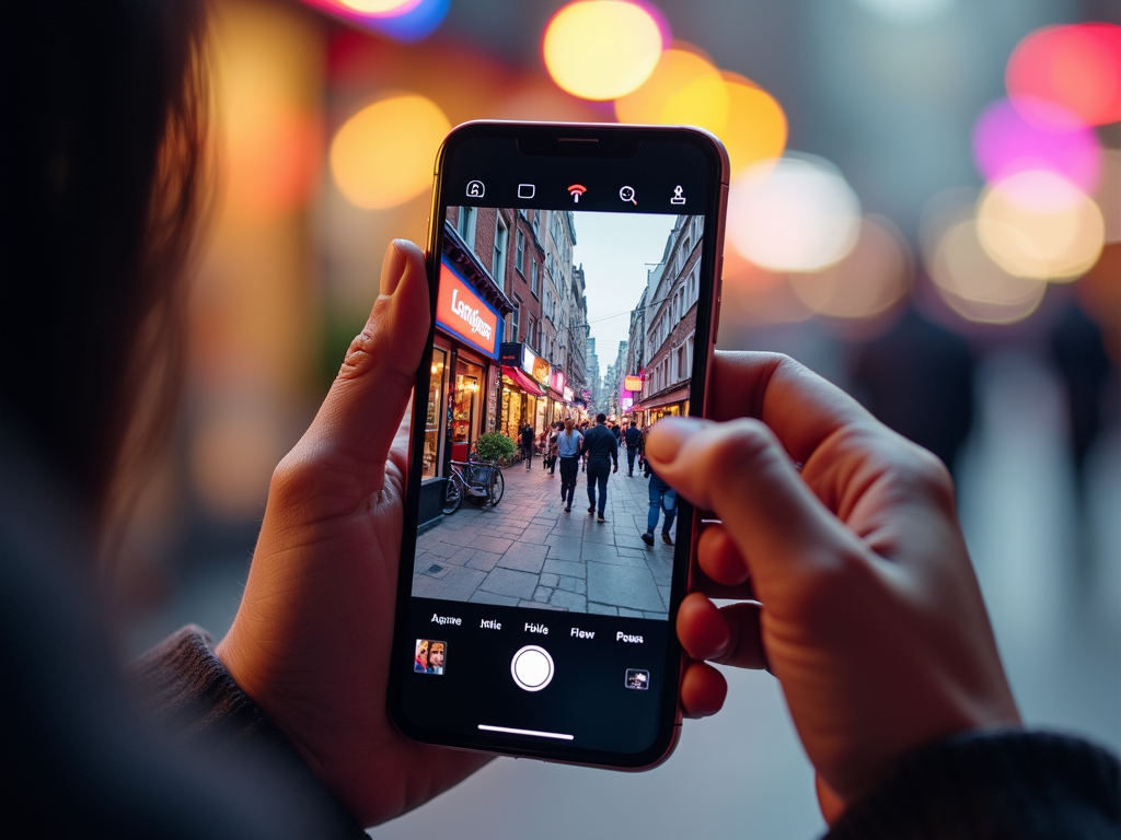 Lebendiger Social Media Post mit buntem Bild auf einem Handy