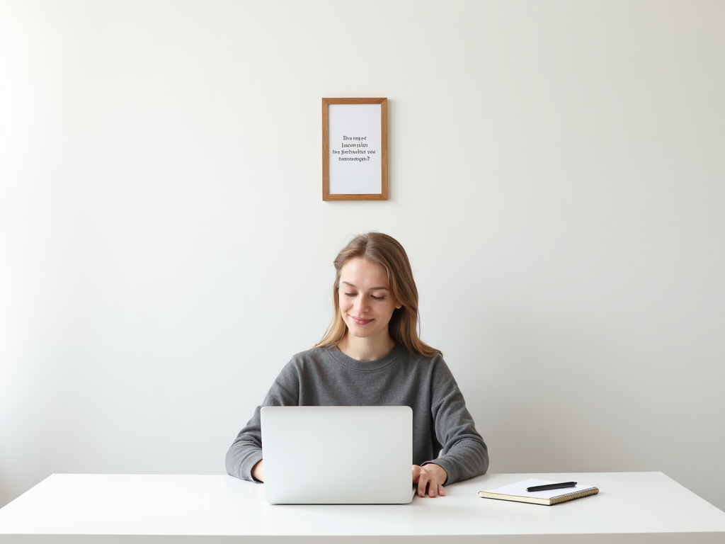 Ein minimalistischer Arbeitsplatz, der Konzentration fördert
