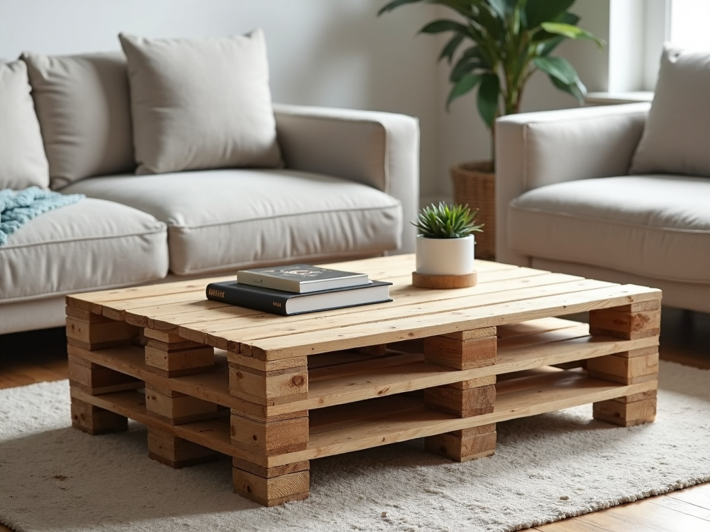 Ein Couchtisch aus recycelten Paletten – schlicht, stilvoll und nachhaltig.