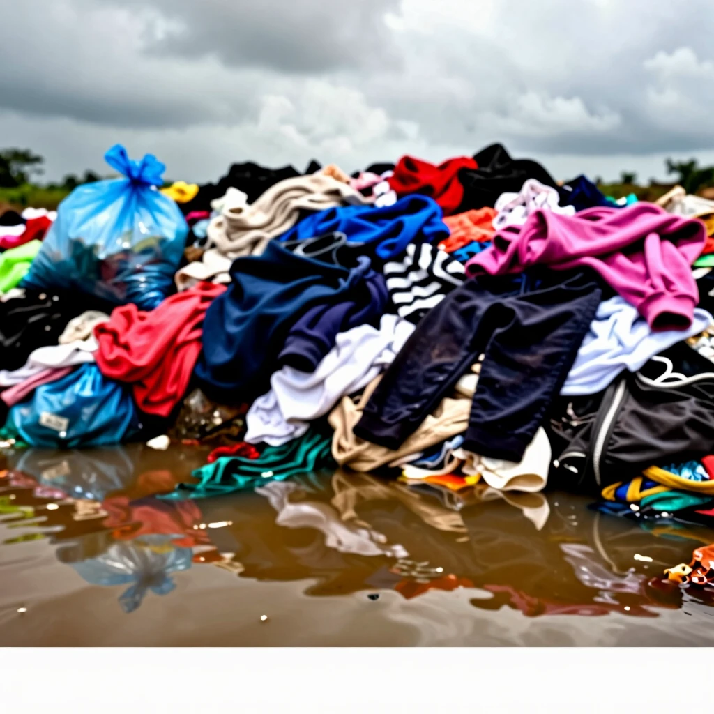 Textilmüll-Deponie in Ghana durch Fast Fashion