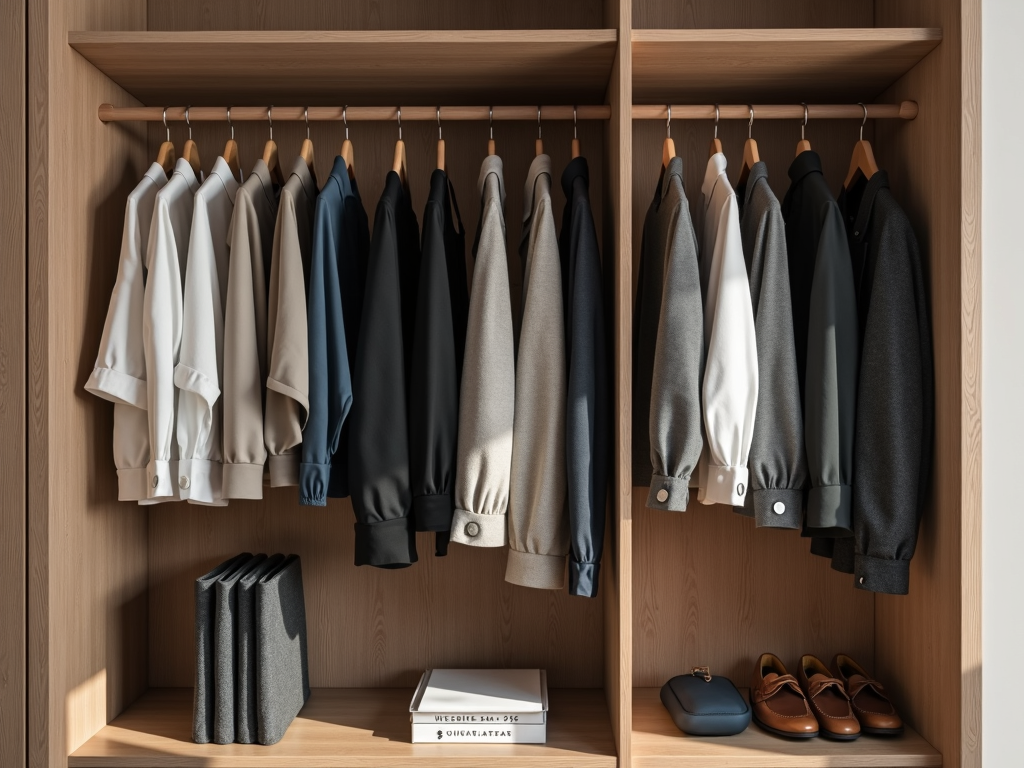 Eine minimalistische Garderobe, die Stil und Einfachheit vereint.
