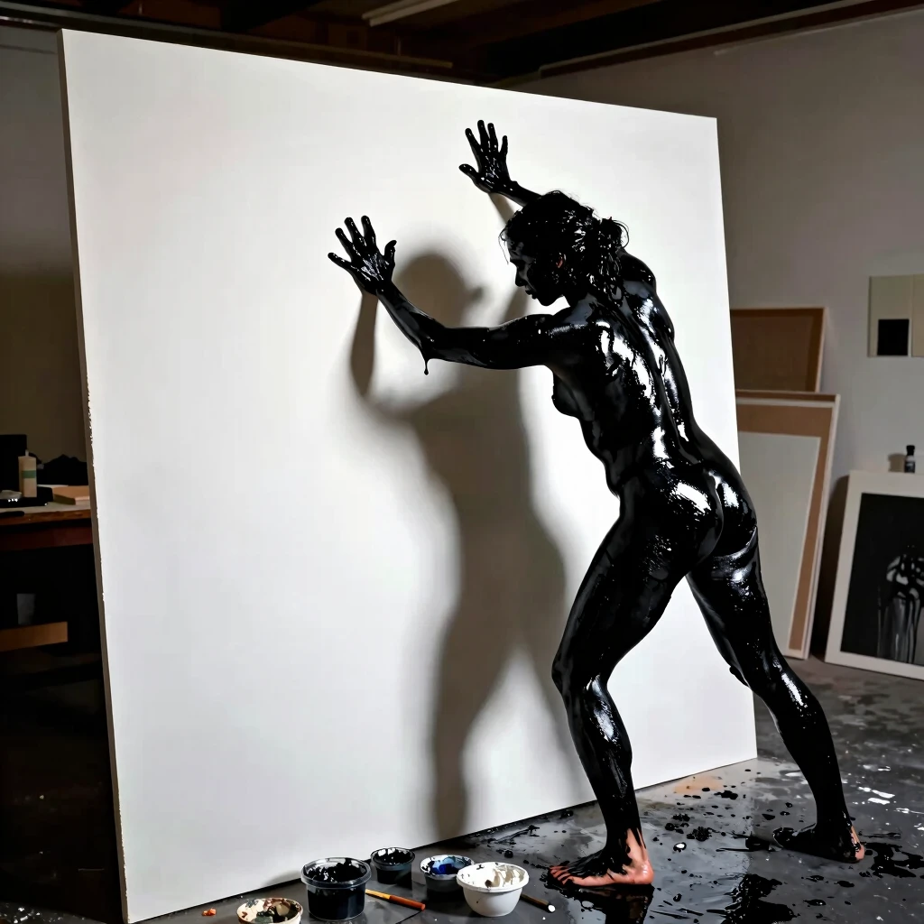 Body-Print-Performance im Post-Minimalismus, inspiriert von David Hammons