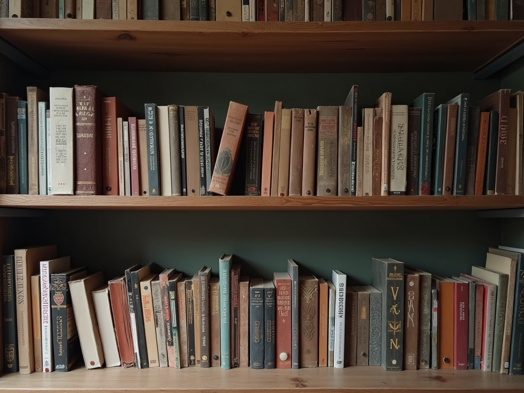 Ein zu leeres Bücherregal mit nur einem Buch.
