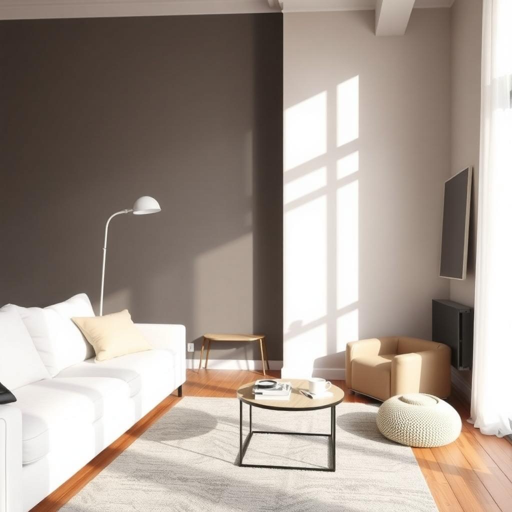 Minimalistisches Wohnzimmer mit IKEA-Möbeln