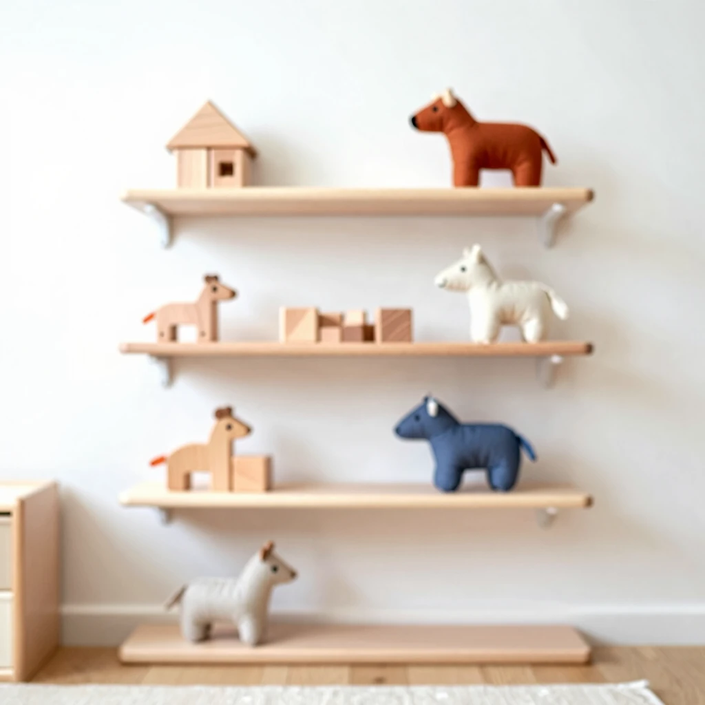 Minimalistisches Kinderzimmer mit nachhaltigem Spielzeug