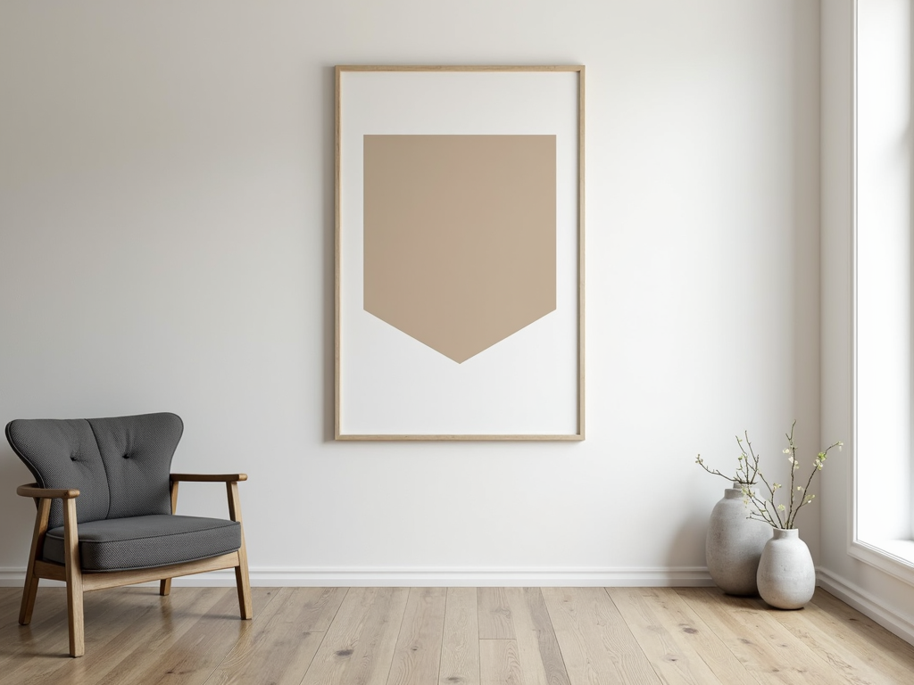 Minimalistisches Wandbild im Schlafzimmer