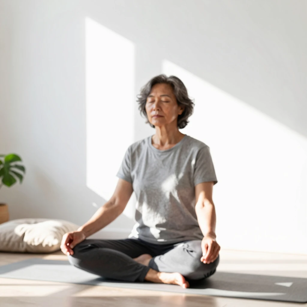 Person in minimalistischer Meditation
