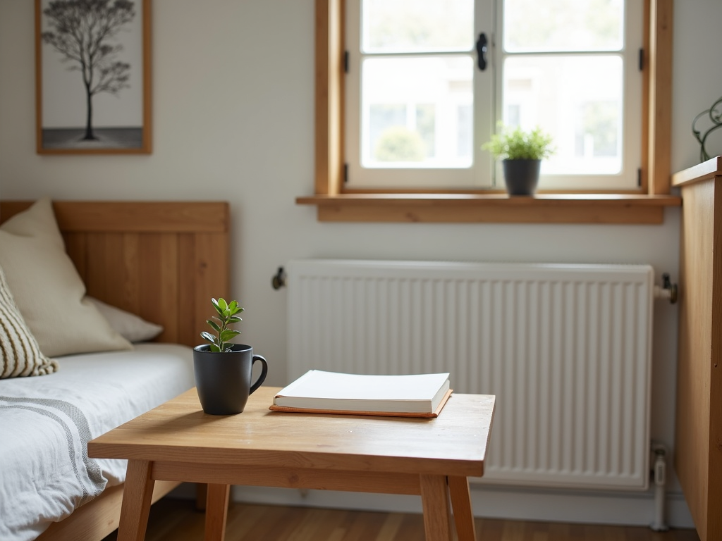 Minimalistischer Tisch in einem Tiny House