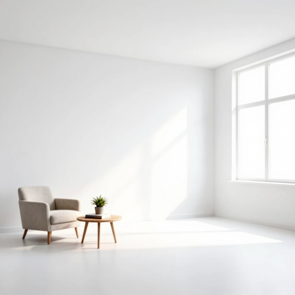 Minimalistisches Wohnzimmer mit natürlichem Licht