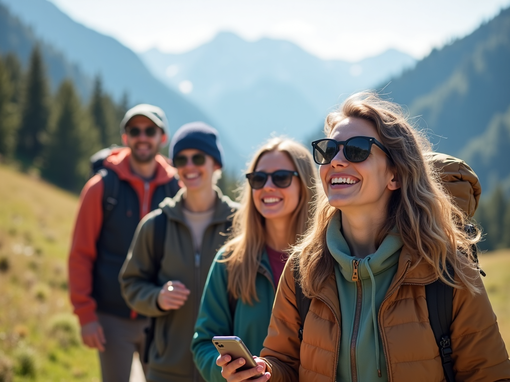 Freunde genießen Offline-Aktivitäten zusammen.
