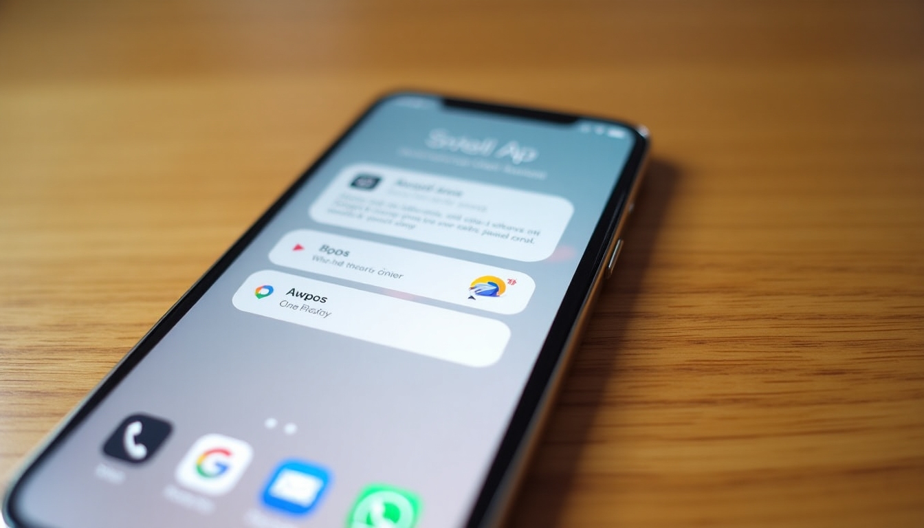 A smartphone home screen with minimal apps.