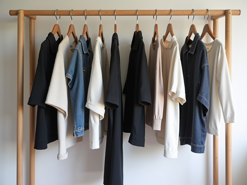 Minimalistischer Kleiderschrank mit 10 essentiellen Stücken.