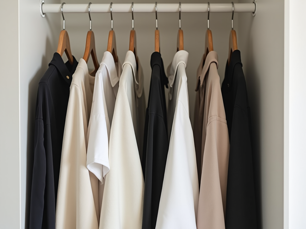 Minimalistische Garderobe mit neutralen Farben
