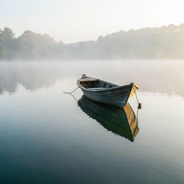 Minimalistisches Foto mit Boot nach der Drittelregel
